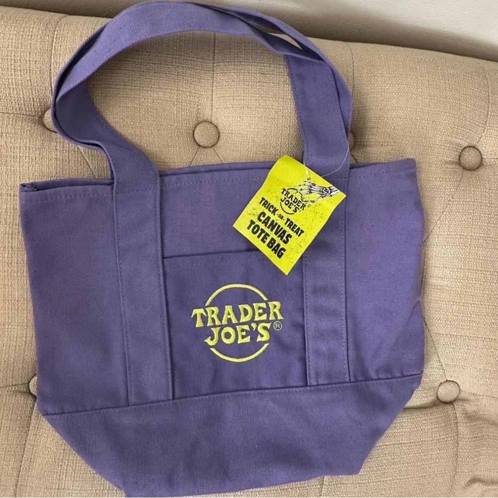Trader Joe's Halloween Mini Purple Tote Bag